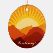 Wüstengebirge Sunset Thunder_Cove Keramik Ornament (Links)