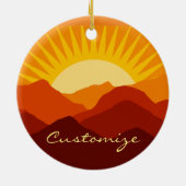 Wüstengebirge Sunset Thunder_Cove Keramik Ornament (Hinten)