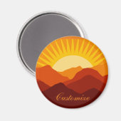 Wüstengebirge Sunset Thunder_Cove Magnet (Vorderseite/Rückseite)