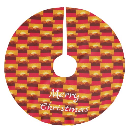 Wüstengebirge Sunset Thunder_Cove Polyester Weihnachtsbaumdecke (Vorderseite)