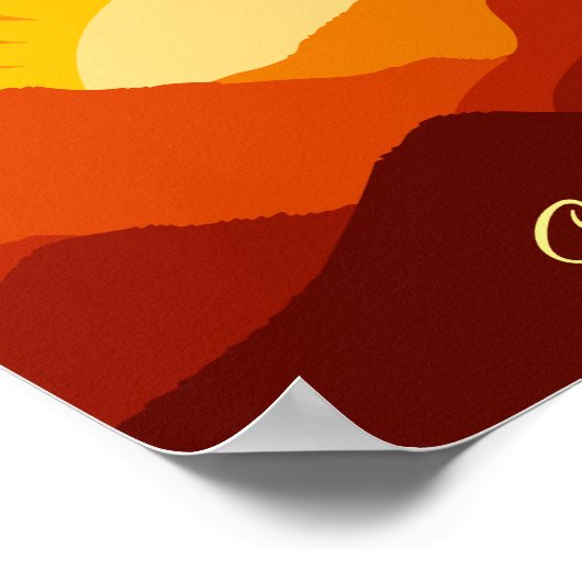 Wüstengebirge Sunset Thunder_Cove Poster (Ecke)