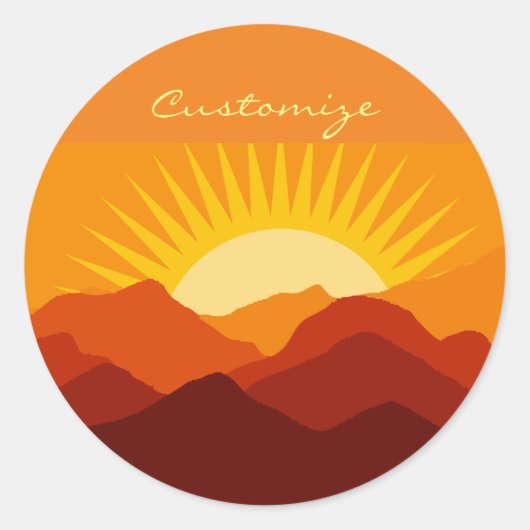 Wüstengebirge Sunset Thunder_Cove Runder Aufkleber (Vorderseite)