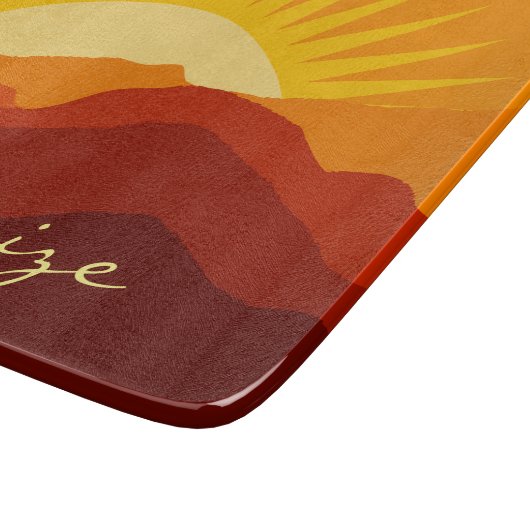 Wüstengebirge Sunset Thunder_Cove Schneidebrett (Ecke)