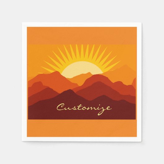 Wüstengebirge Sunset Thunder_Cove Serviette (Vorderseite)