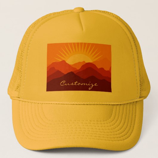 Wüstengebirge Sunset Thunder_Cove Truckerkappe (Vorderseite)