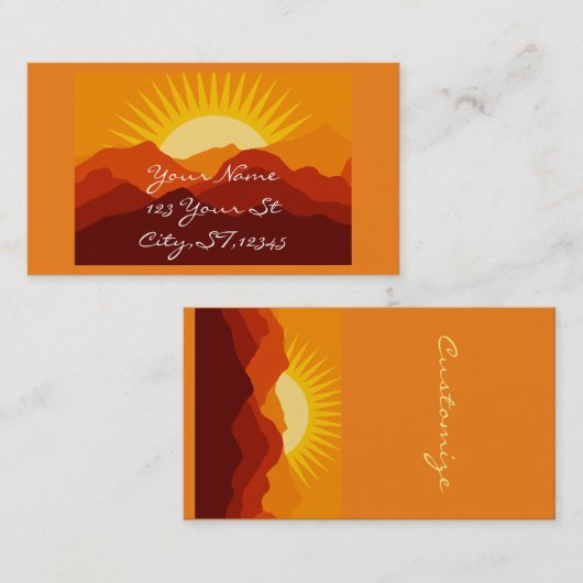Wüstengebirge Sunset Thunder_Cove Visitenkarte (Vorne/Hinten)