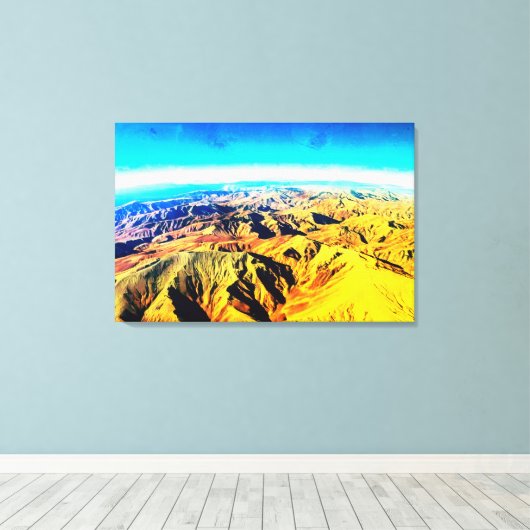Wüstengebirge und Himmelshorizont Leinwanddruck (Insitu (Holzboden))