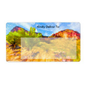 Wüstengebirge warme Farben digitale Malerei (Vorne)