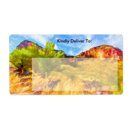 Wüstengebirge warme Farben digitale Malerei (Vorne)