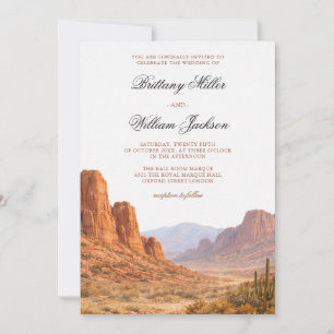 Wüstengebirgslandschaft Südwestliche Hochzeit Einladung