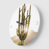 Wüstengefühlsuhr mit Cactus Foto Große Wanduhr (Winkel)