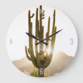 Wüstengefühlsuhr mit Cactus Foto Große Wanduhr (Vorderseite)