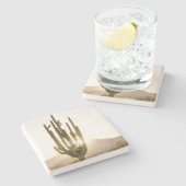 Wüstengefühlte Untersetzer mit Cactus Foto (Seitenansicht)