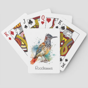 Wüstengeist, Roadrunner im Wasserfarben-Design, in Spielkarten