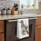 Wüstengeist, Roadrunner in Wasserfarbe Geschirrtuch