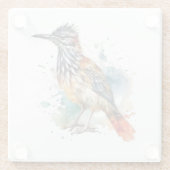 Wüstengeist, Roadrunner in Wasserfarbe Glasuntersetzer (Rückseite)