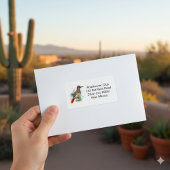 Wüstengeist, Roadrunner in Wasserfarbe, kundenspez Adressaufkleber