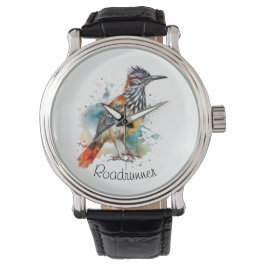 Wüstengeist, Roadrunner in Wasserfarbe, kundenspez Armbanduhr