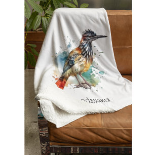 Wüstengeist, Roadrunner in Wasserfarbe, kundenspez Fleecedecke