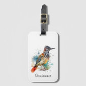 Wüstengeist, Roadrunner in Wasserfarbe, kundenspez Gepäckanhänger (Vorderseite Vertikal)