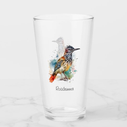 Wüstengeist, Roadrunner in Wasserfarbe, kundenspez Glas (Vorderseite)