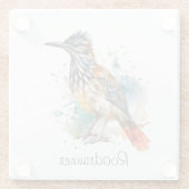 Wüstengeist, Roadrunner in Wasserfarbe, kundenspez Glasuntersetzer (Rückseite)