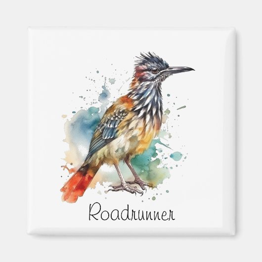 Wüstengeist, Roadrunner in Wasserfarbe, kundenspez Magnet (Vorne)