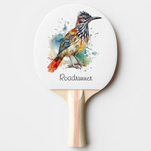 Wüstengeist, Roadrunner in Wasserfarbe, kundenspez Tischtennis Schläger (Vorderseite)