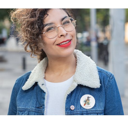 Wüstengeist, Roadrunner in Wasserfarben nach Maß Button