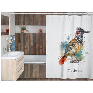 Wüstengeist, Roadrunner in Wasserfarben nach Maß Duschvorhang