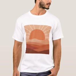 Wüstengeometrie – Minimalistisches Sonne- & Berg-T T-Shirt