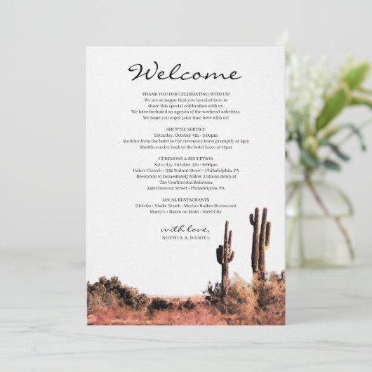 Wüstenhochzeit im Wasser Begrüßungsreise Programm (Stehend Vorderseite)