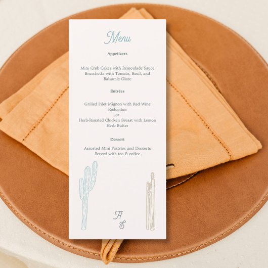 Wüstenhochzeit Menükarte