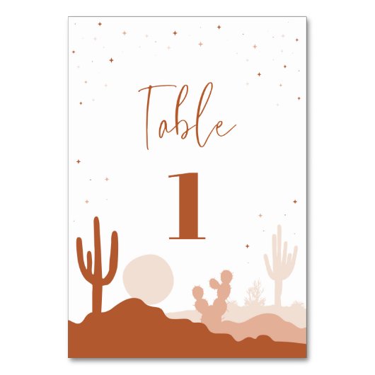 Wüstenhochzeit-Tischnummer Tischnummer (Rückseite)