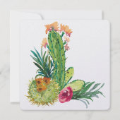 Wüstenhochzeit und Cactus Watercolor-Hochzeit Einladung (Rückseite)