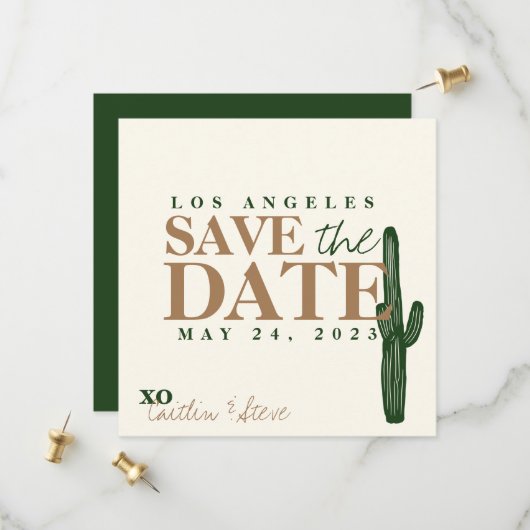 Wüstenhochzeitsthema Save The Date (Vorderseite/Rückseite Beispiel)