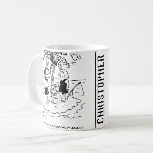 Wüsteninsel. Das Essen ist "Fisch a la Coconut". Kaffeetasse