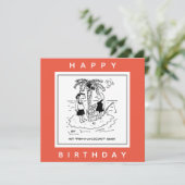 Wüsteninsel Fisch & Coconut Menu Cartoon Karte (Stehend Vorderseite)