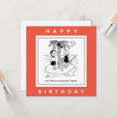 Wüsteninsel Fisch & Coconut Menu Cartoon Karte (Vorderseite/Rückseite Beispiel)