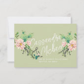 Wüstenkaktus Bloom Response Card mit Menüoptionen RSVP Karte (Rückseite)