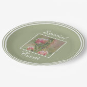 Wüstenkaktus-Blume Pappteller (Schrägansicht)