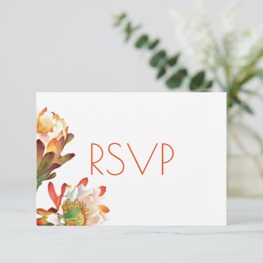 Wüstenkaktus Blume Wedding RSVP (Stehend Vorderseite)