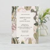 Wüstenkaktus Boho Foto Hochzeitseinladung Einladung (Stehend Vorderseite)