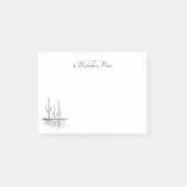 Wüstenkaktus Botanischer Schwarz-weiß Post-it Klebezettel (Vorderseite)