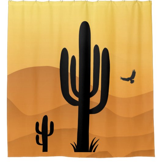 Wüstenkaktus Design Duschvorhang (Vorderseite)