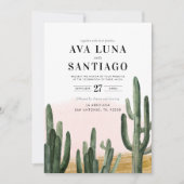 Wüstenkaktus Einladung zur Hochzeitsfeier (Vorderseite)