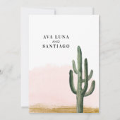 Wüstenkaktus Einladung zur Hochzeitsfeier (Rückseite)