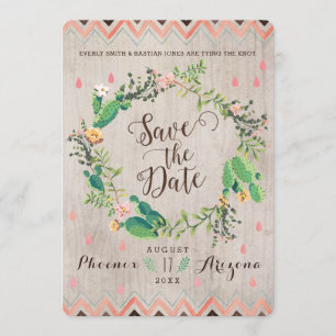 Wüstenkaktus für Wasserfarben: Hochzeitspass die D Save The Date