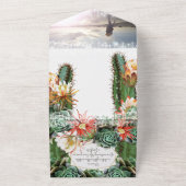 Wüstenkaktus Geometric Gold Frame Wedding All In One Einladung (Außenbereich)