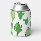 Wüstenkaktus: Grüne Aquarellbilder Dosenkühler (Kanne Rückseite)